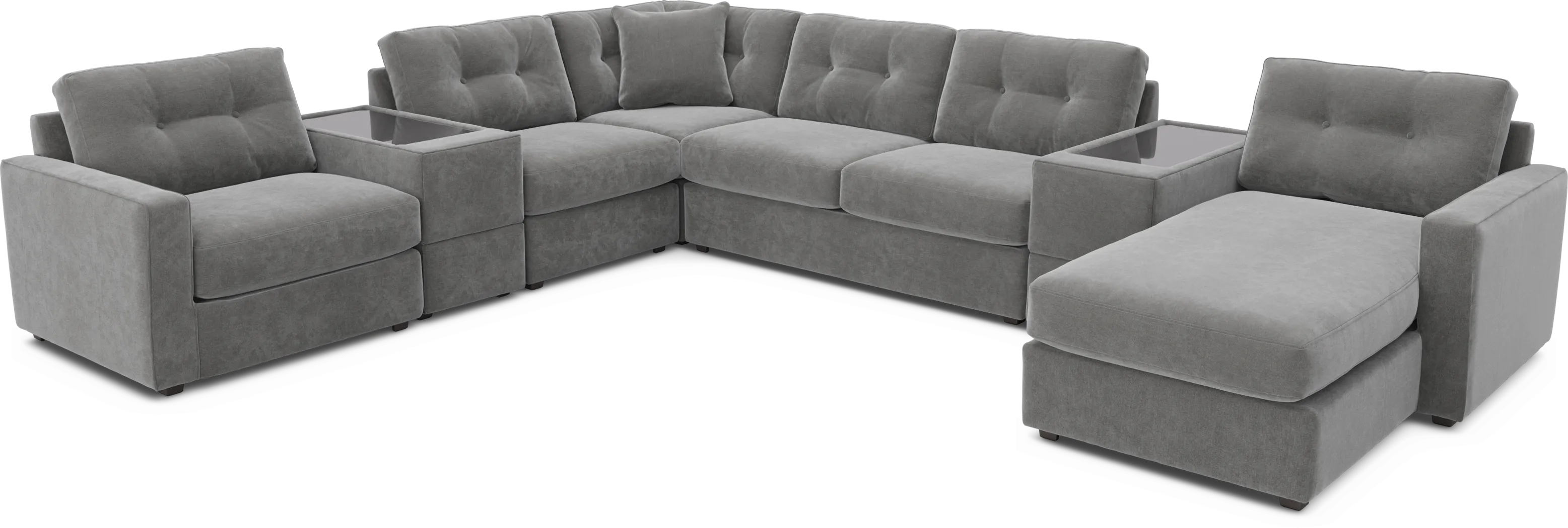 Gray 7 Pc ModularOne Gel Foam Sleeper - Thumbnail - Image 1