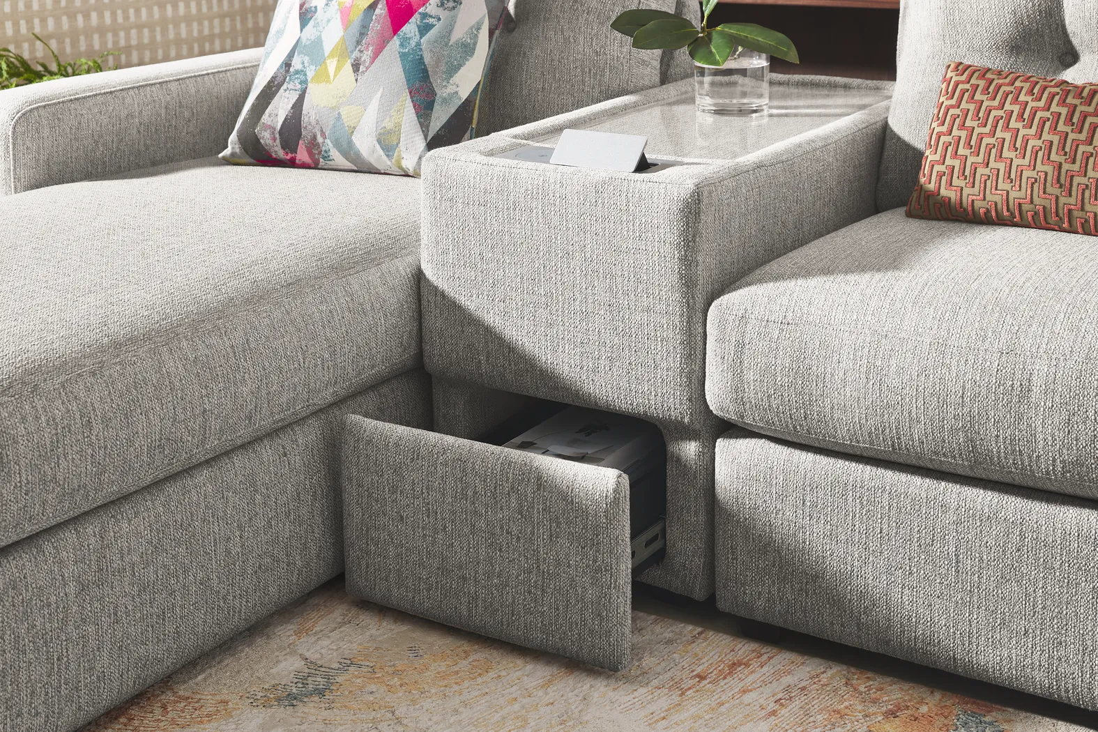 Gray 7 Pc ModularOne Sleeper with Media Consoles - Image 10