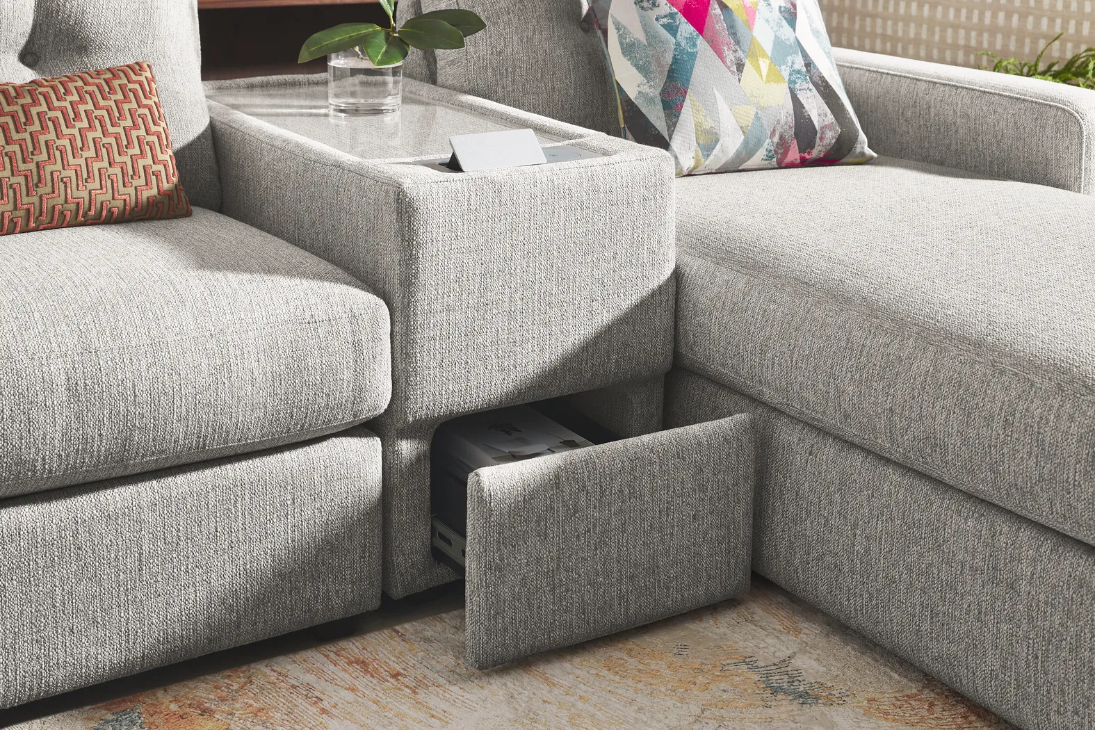 Gray 7 Pc ModularOne Sleeper with Media Consoles - Image 10