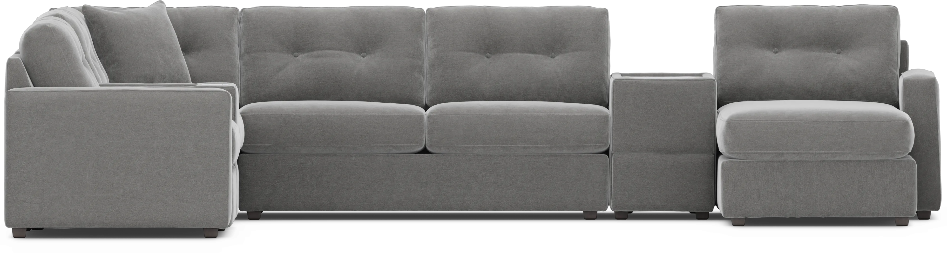 Gray 7 Pc ModularOne Sleeper with Media Consoles - Thumbnail - Image 3