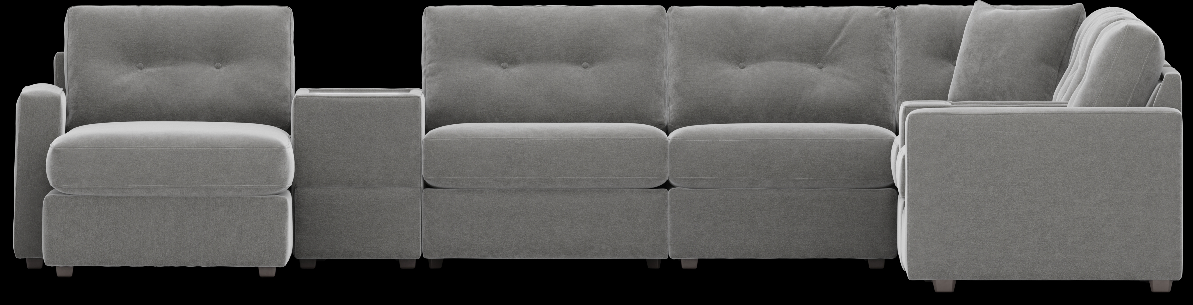 Gray 8 Pc Power Reclining ModularOne with Media Consoles - Thumbnail - Image 2