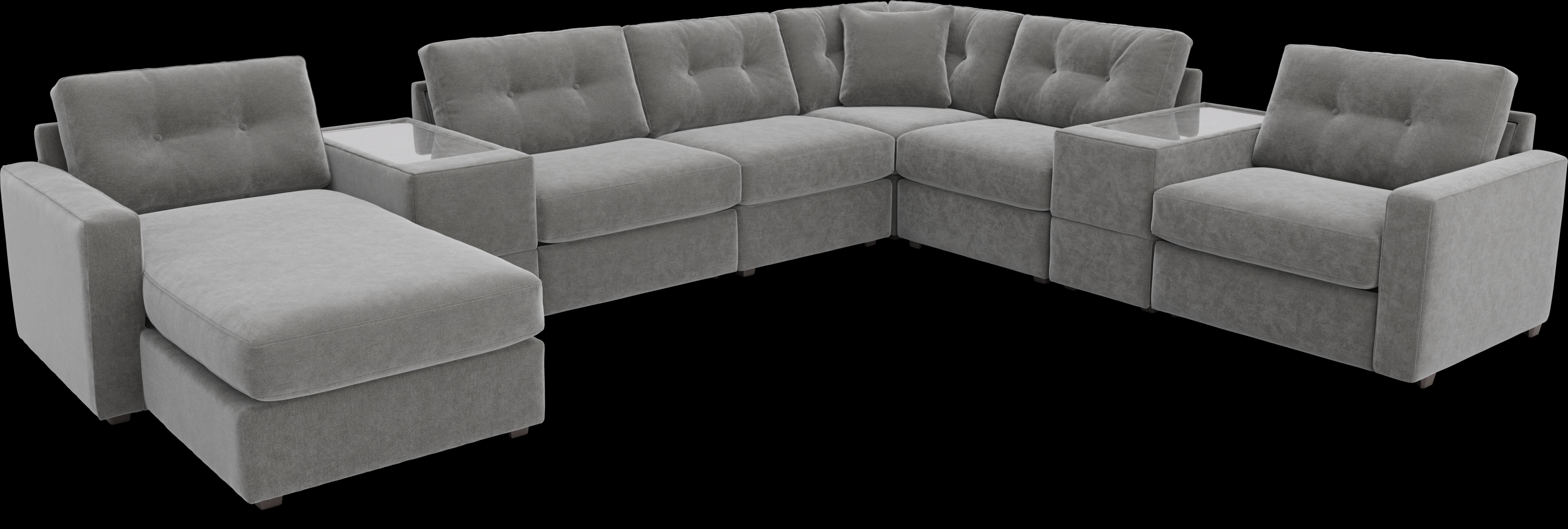 Gray 8 Pc Power Reclining ModularOne - Thumbnail - Image 1