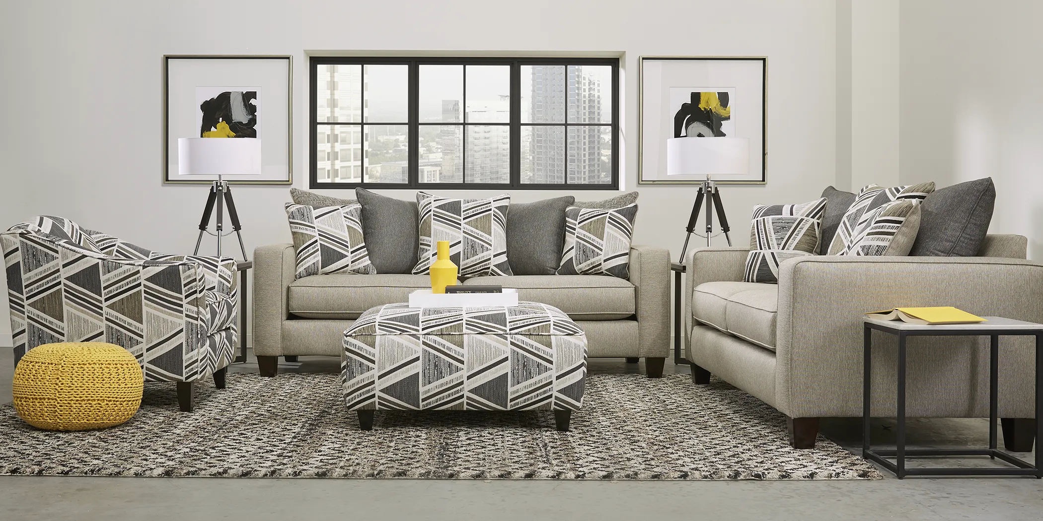Grayfield Taupe 8 Pc Living Room - Thumbnail - Image 1