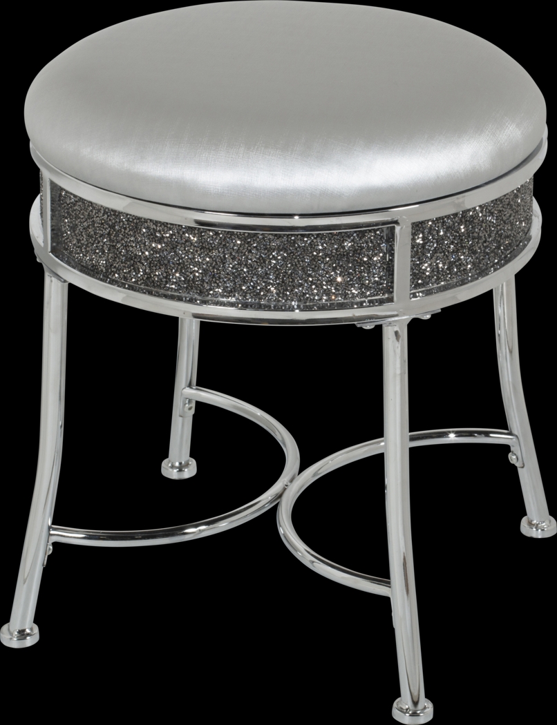 Grayhampton Silver Vanity Stool - Thumbnail - Image 1