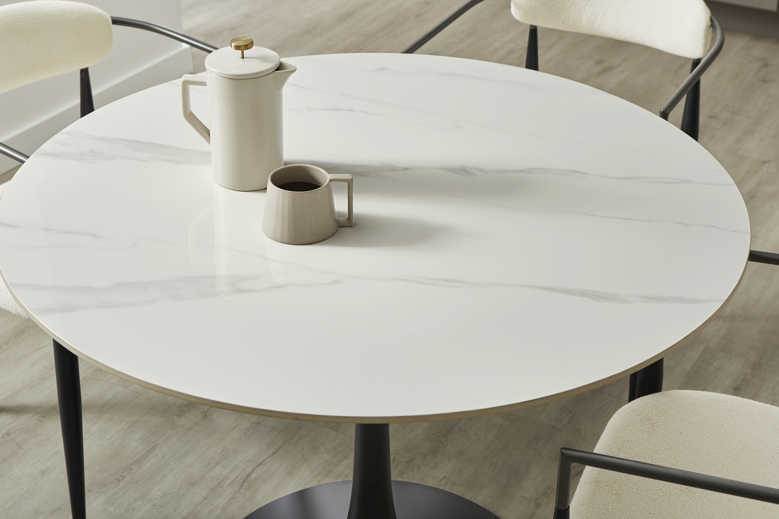 Grayhill White 5 Pc Dining Room with Sambuca Ivory Chairs - Thumbnail - Image 4