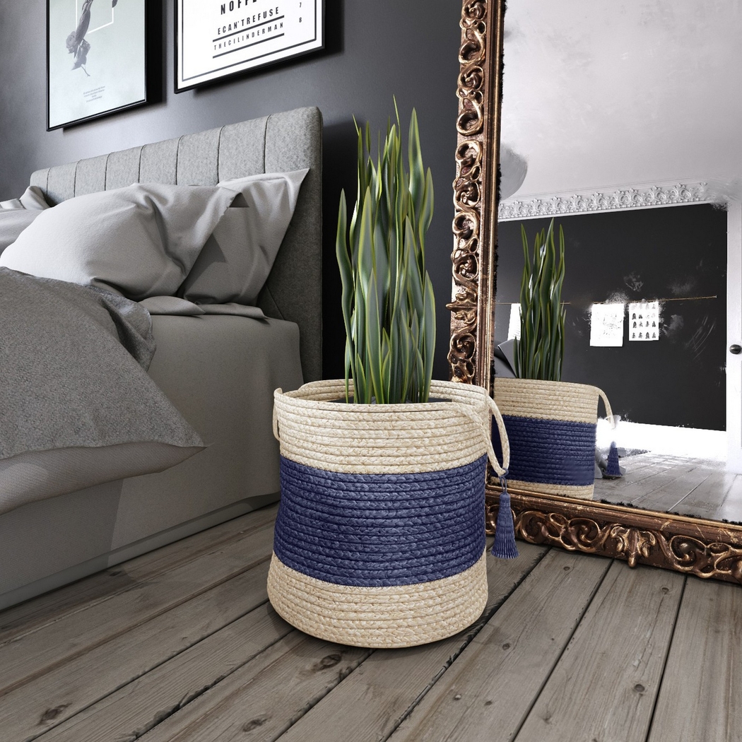 Grebella White/Blue 17 in. Basket - Thumbnail - Image 2