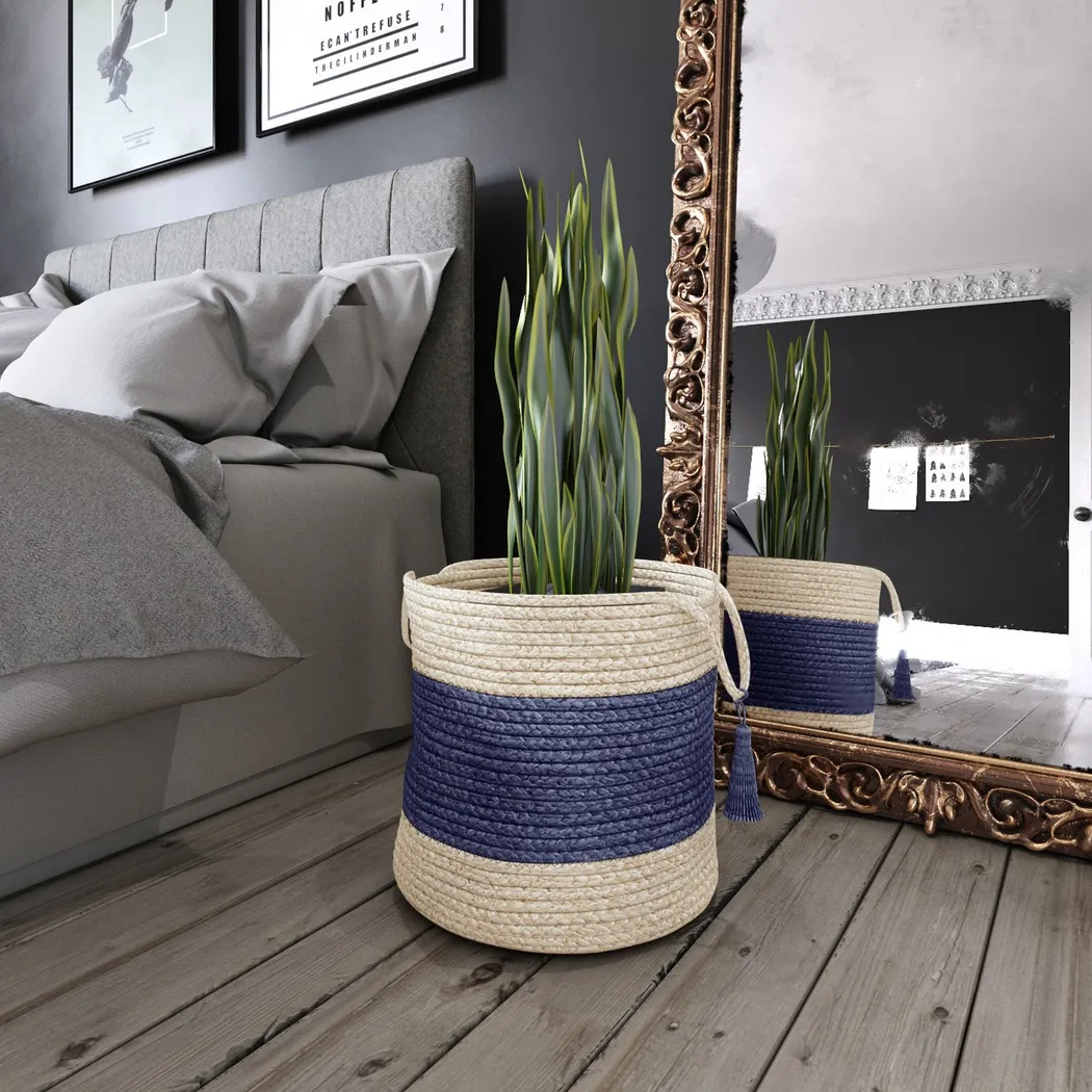 Grebella White/Blue 19 in. Basket - Thumbnail - Image 2