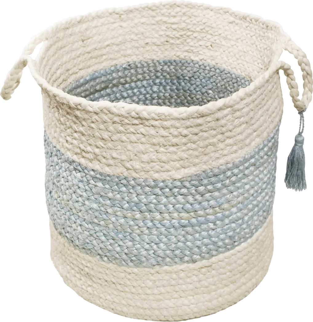 Grebella White/Light Blue 17 in. Basket - Thumbnail - Image 4
