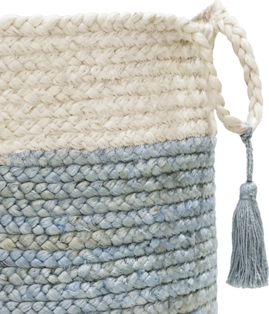 Grebella White/Light Blue 17 in. Basket - Thumbnail - Image 6