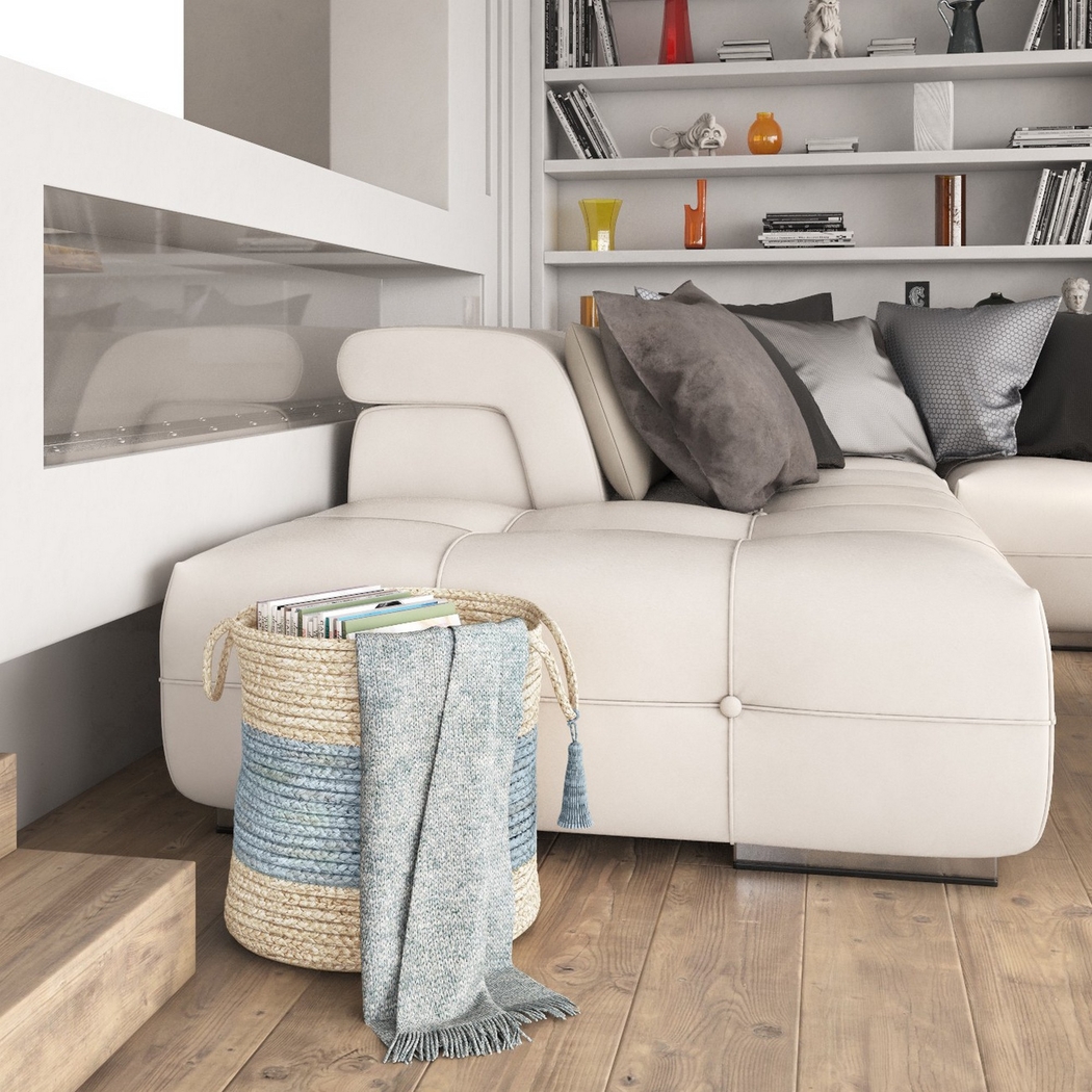 Grebella White/Light Blue 19 in. Basket - Thumbnail - Image 3