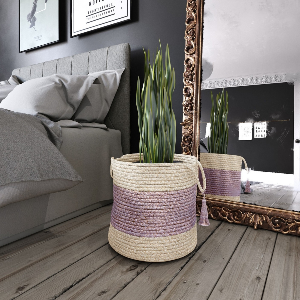 Grebella White/Lilac 19 in. Basket - Thumbnail - Image 2