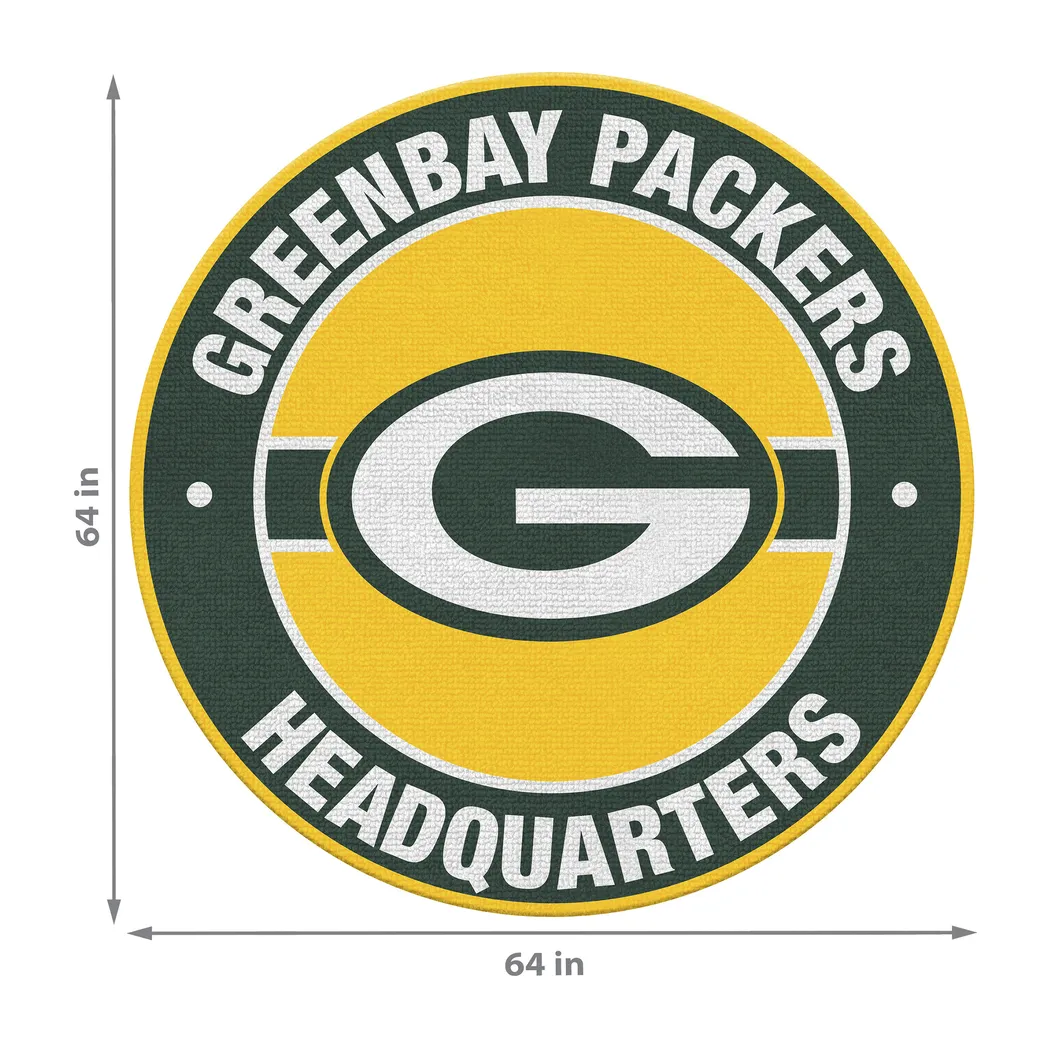 Green Bay Packers 5' Round Headquarters Rug - Thumbnail - Image 2