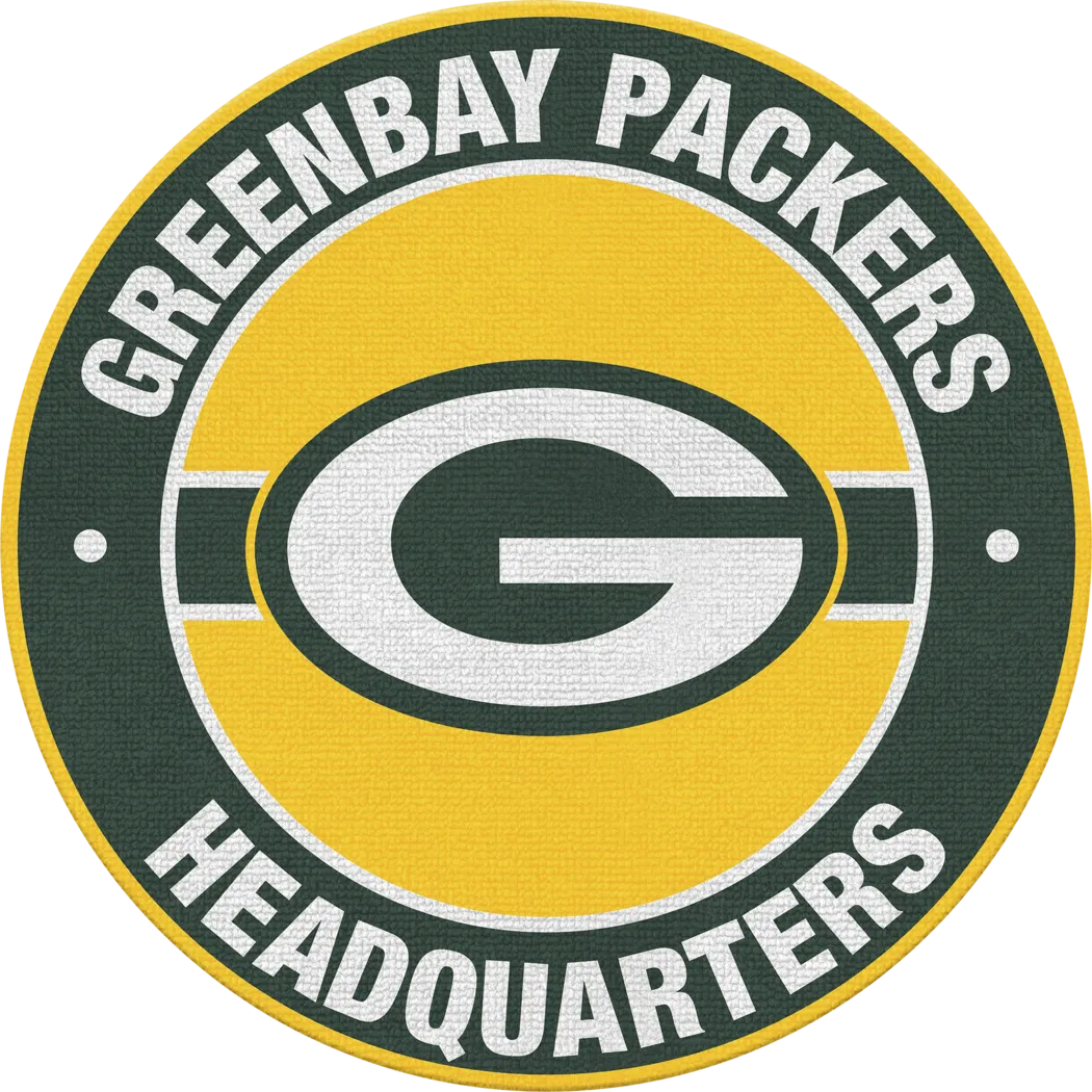 Green Bay Packers 5' Round Headquarters Rug - Thumbnail - Image 1