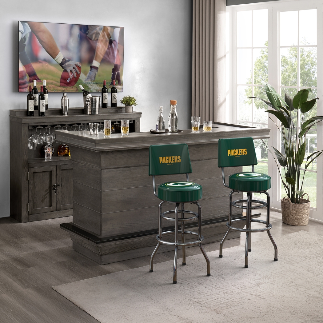 Green Bay Packers Swivel Barstool with Back - Thumbnail - Image 2