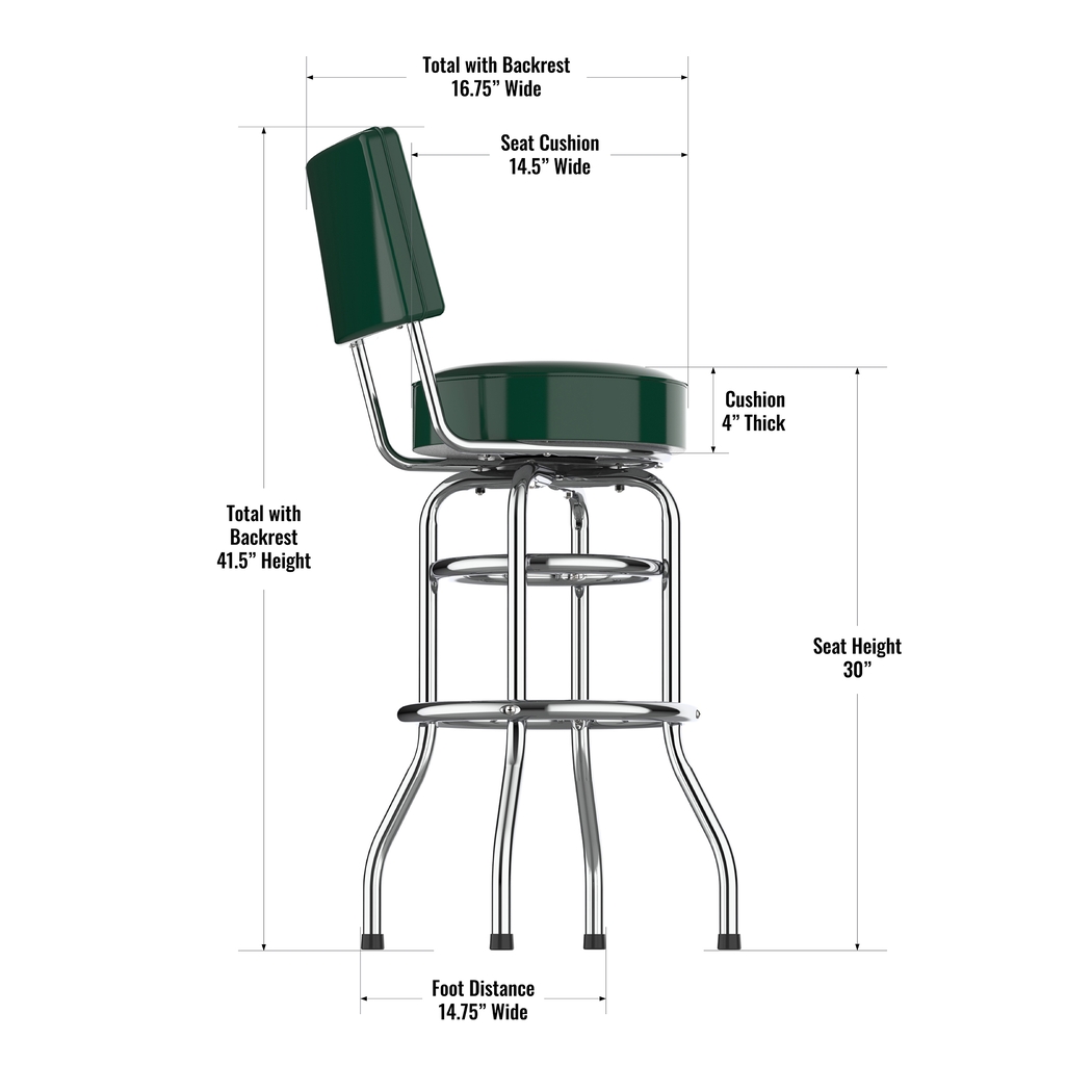 Green Bay Packers Swivel Barstool with Back - Thumbnail - Image 4