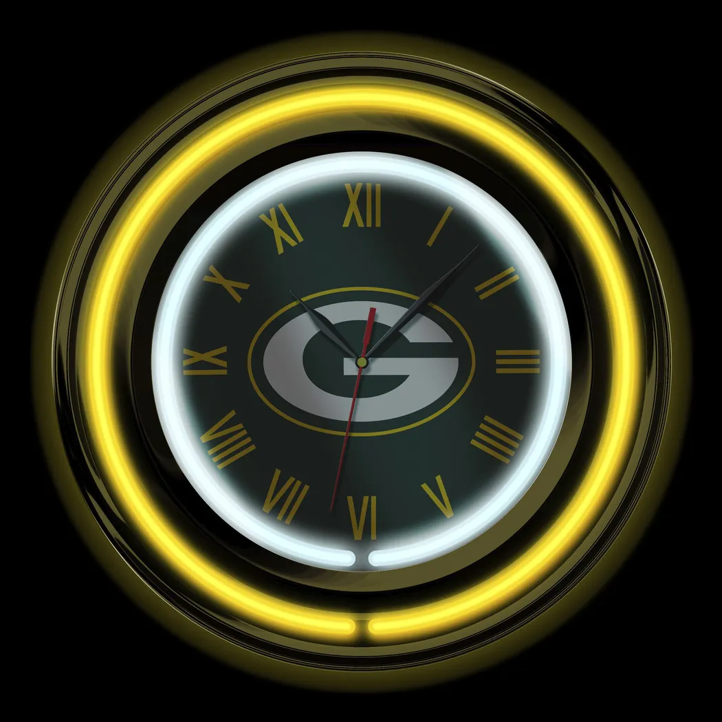 Green Bay Packers Neon Wall Clock - Thumbnail - Image 3