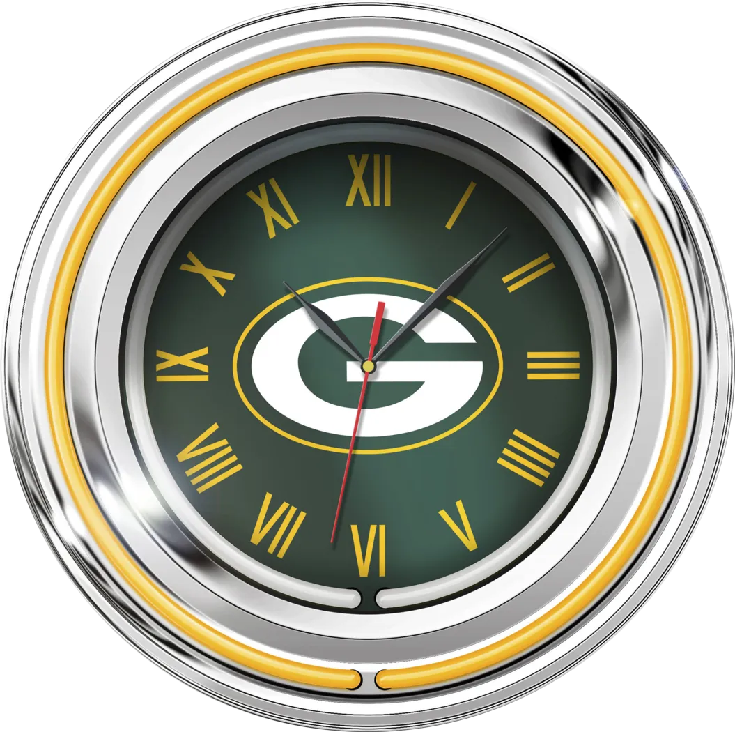 Green Bay Packers Neon Wall Clock - Thumbnail - Image 1