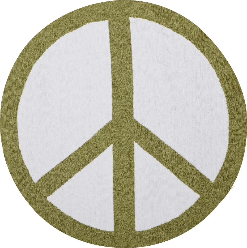 Green Peace Sign Rug - Thumbnail - Image 1