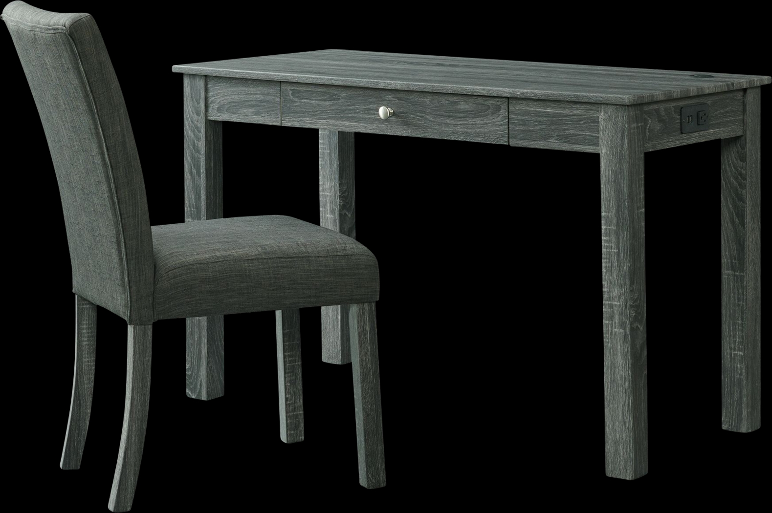 Greenberry Dark Gray Desk and Chair Set - Thumbnail - Image 1