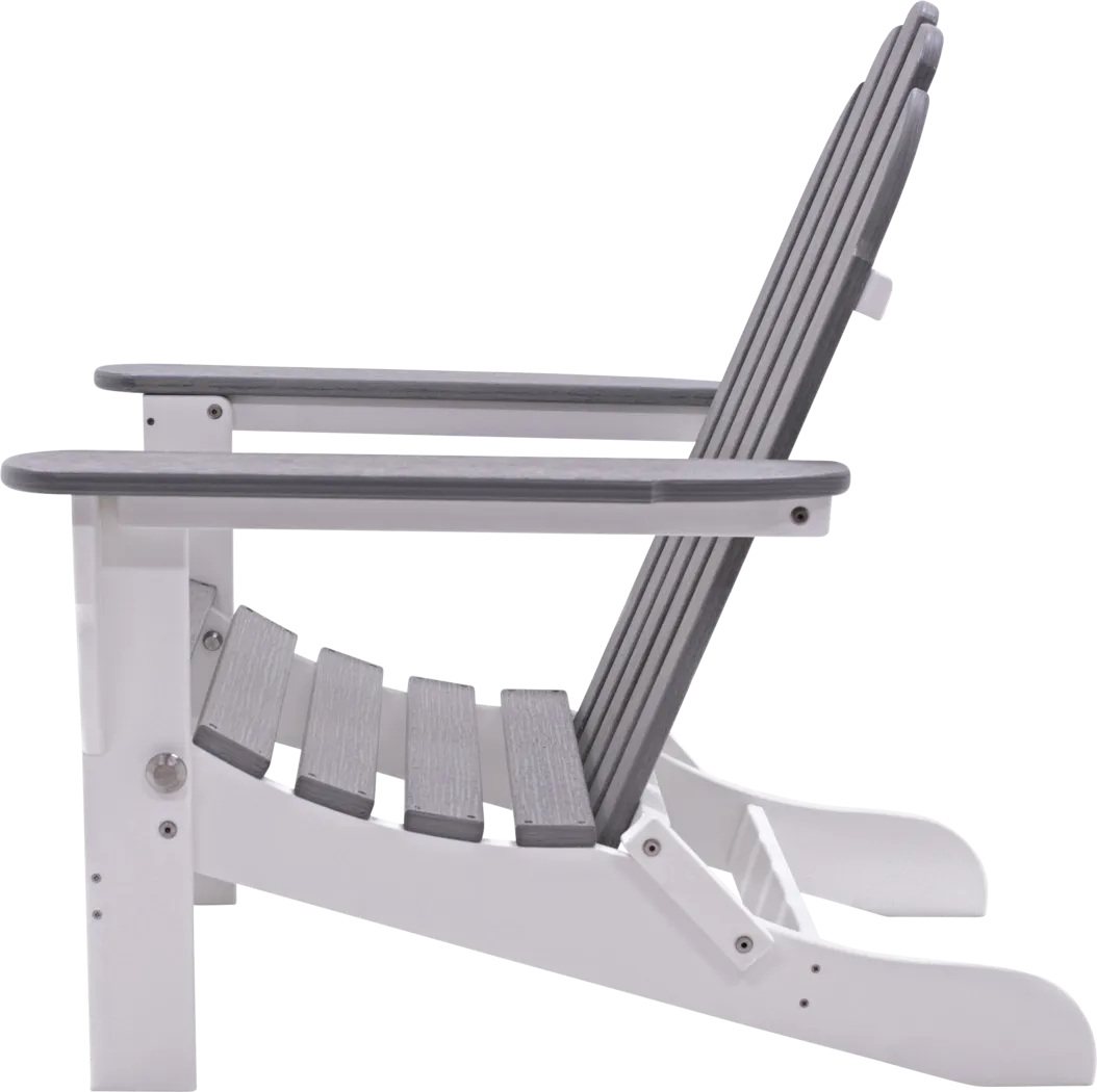 Greenport Natural White and Granite Outdoor Adirondack Chair - Thumbnail - Image 3