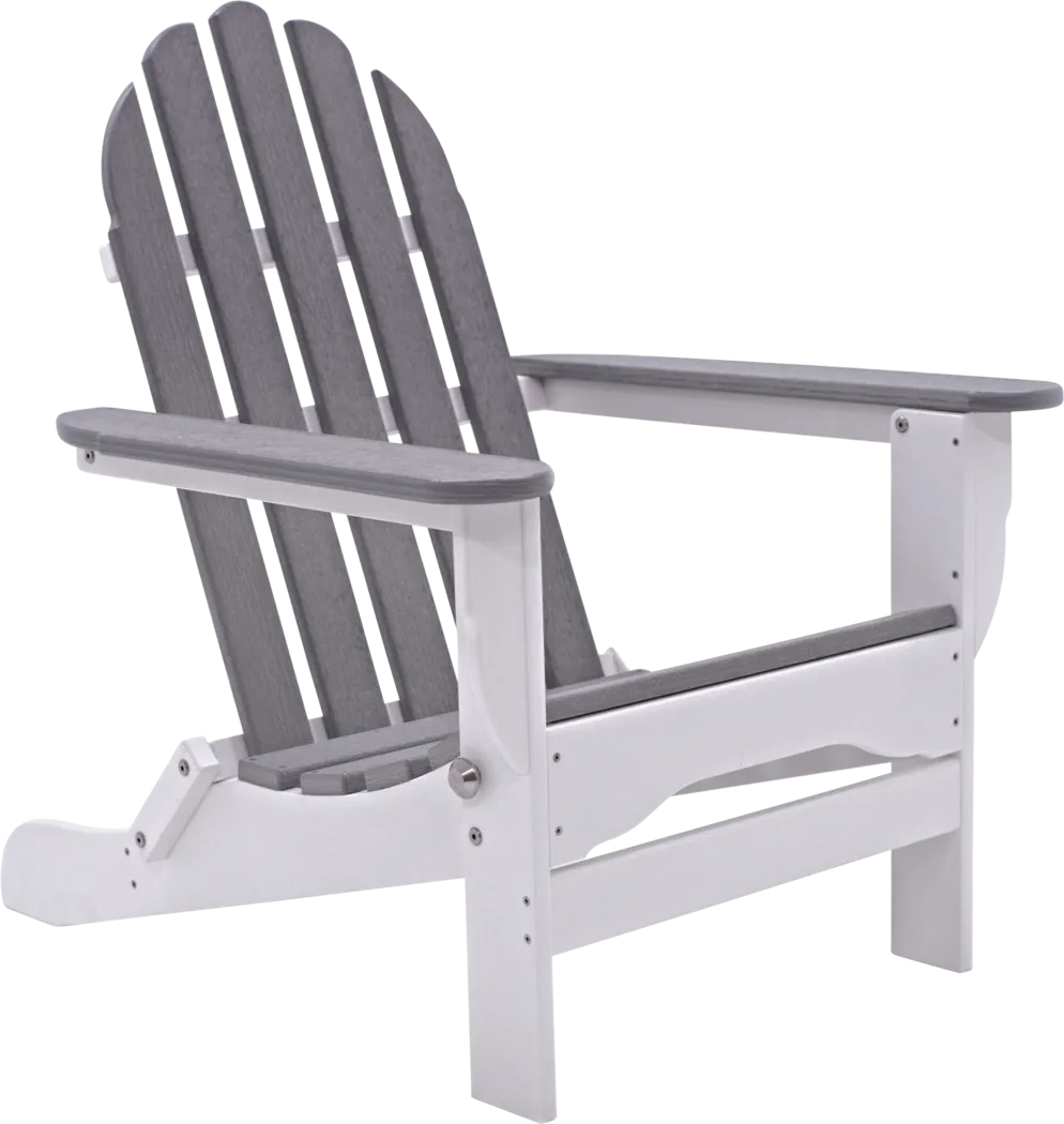 Greenport Natural White and Granite Outdoor Adirondack Chair - Thumbnail - Image 1