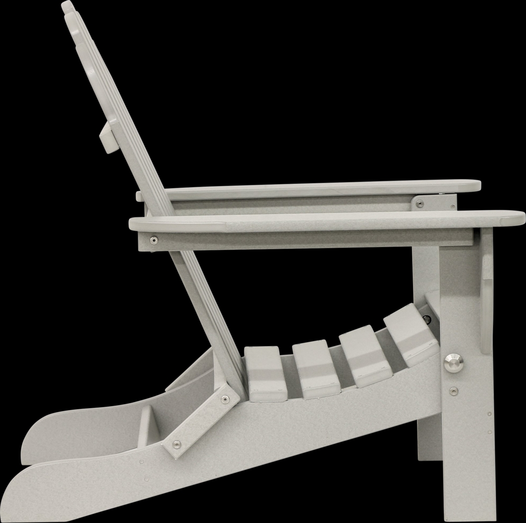 Greenport Traditional Light Gray Outdoor Adirondack Chair - Thumbnail - Image 3