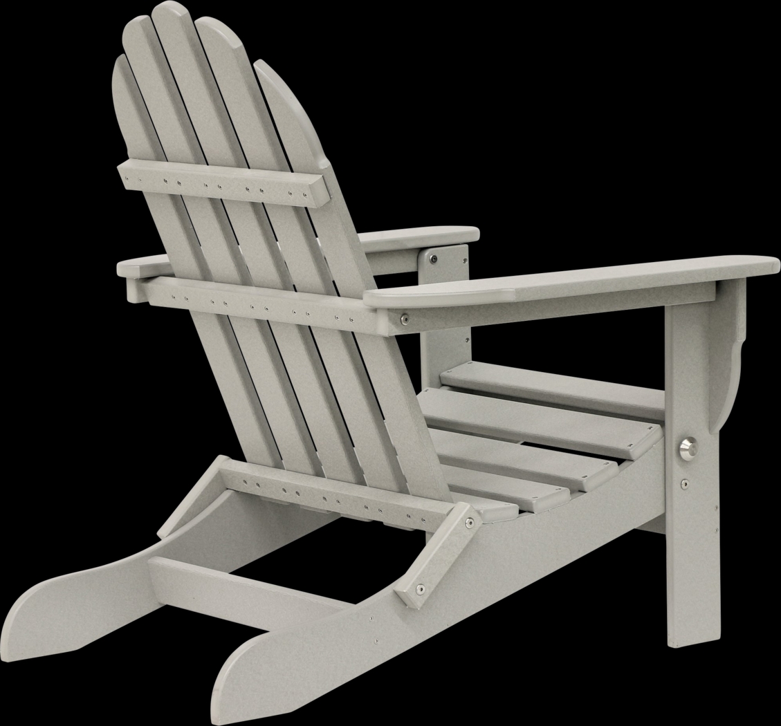 Greenport Traditional Light Gray Outdoor Adirondack Chair - Thumbnail - Image 4