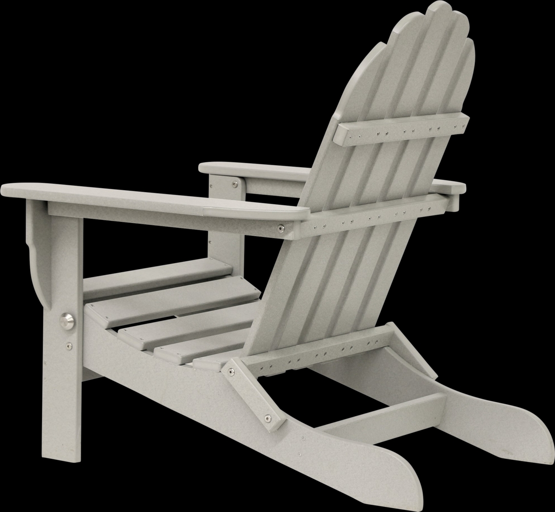 Greenport Traditional Light Gray Outdoor Adirondack Chair - Thumbnail - Image 5