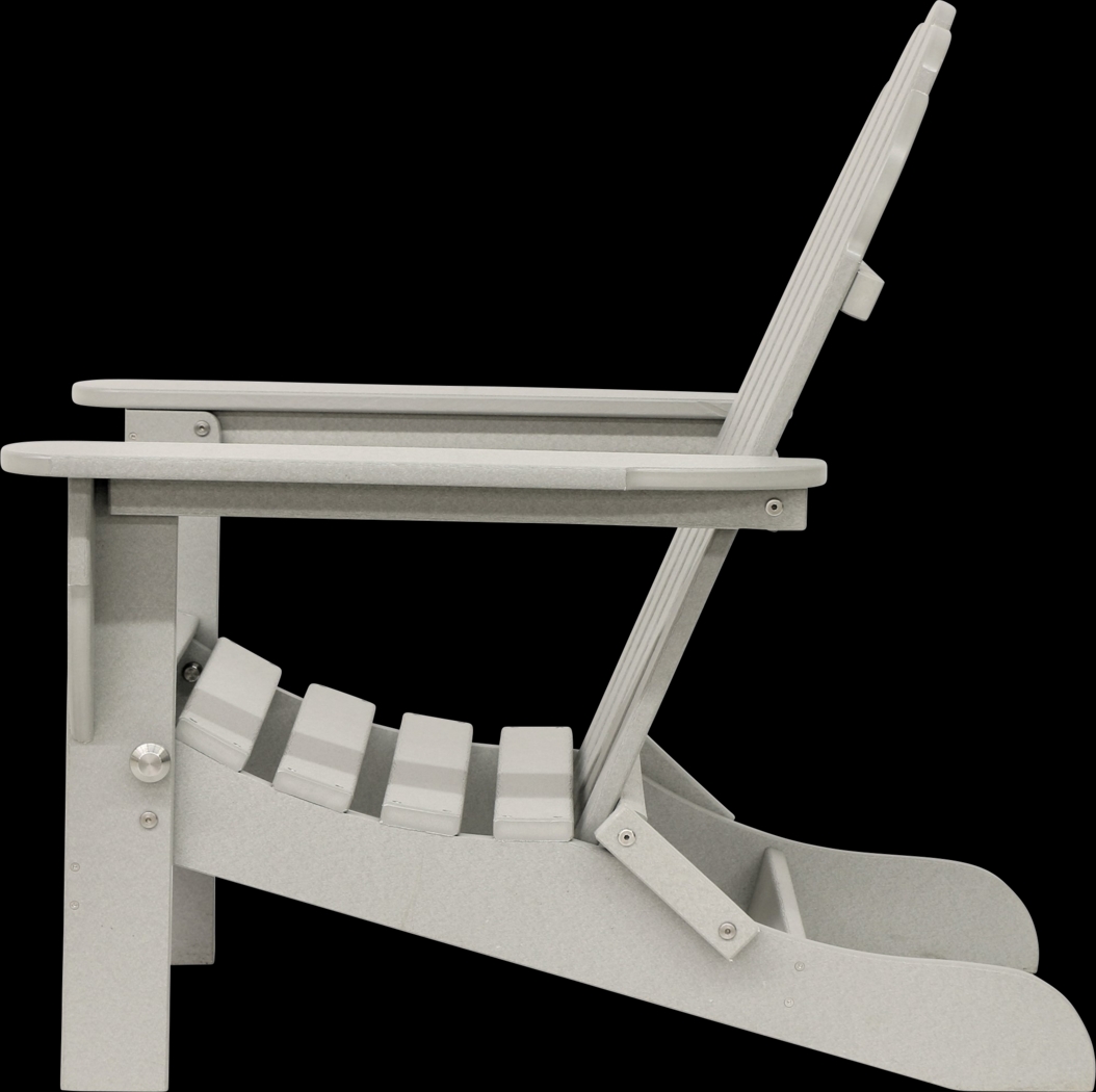 Greenport Traditional Light Gray Outdoor Adirondack Chair - Thumbnail - Image 6