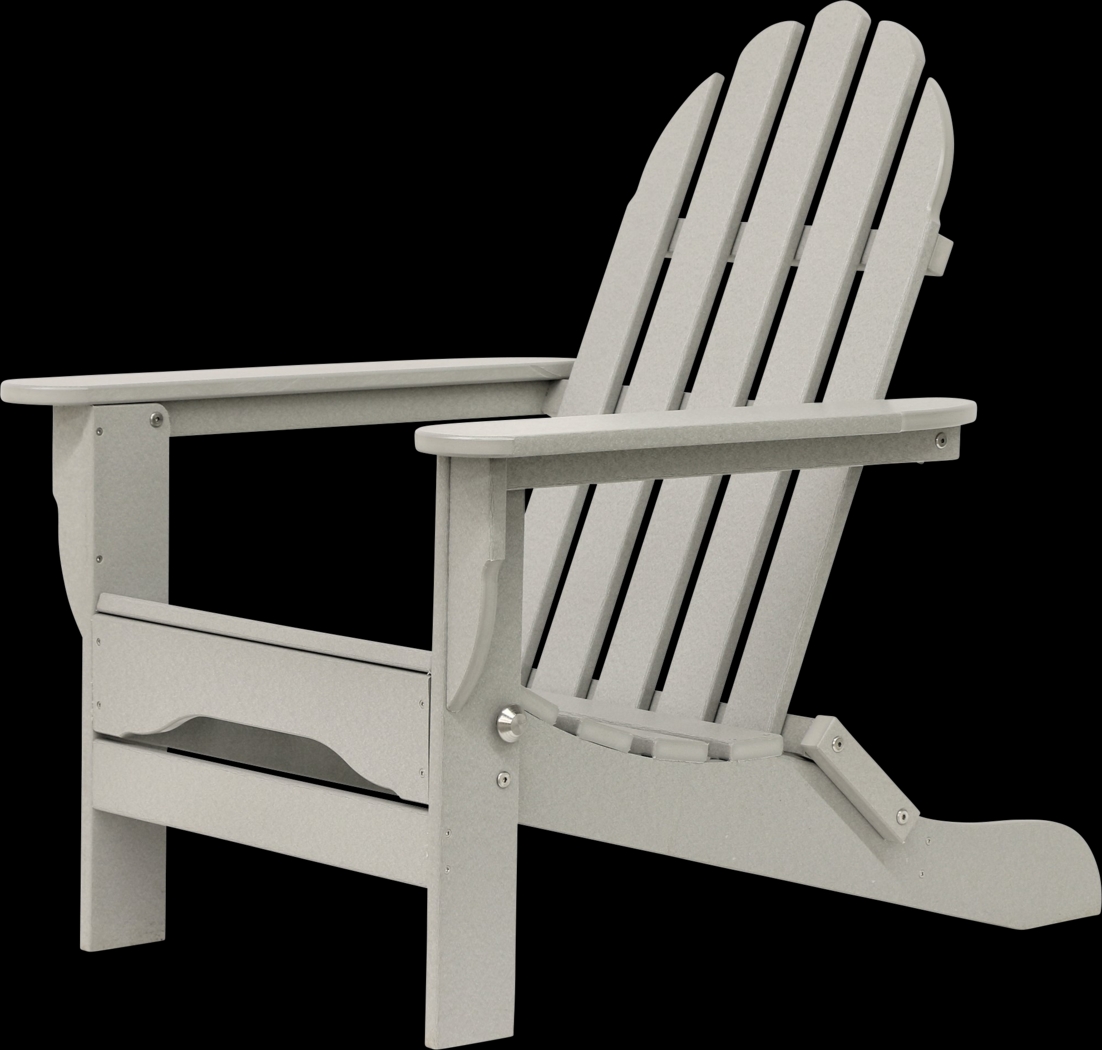Greenport Traditional Light Gray Outdoor Adirondack Chair - Thumbnail - Image 7