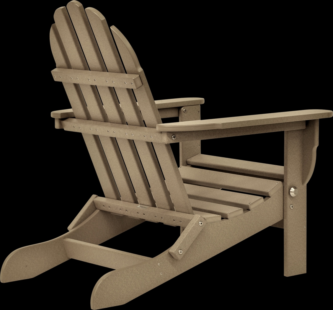 Greenport Traditional Tan Outdoor Adirondack Chair - Thumbnail - Image 2