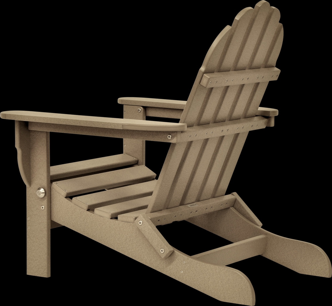 Greenport Traditional Tan Outdoor Adirondack Chair - Thumbnail - Image 3
