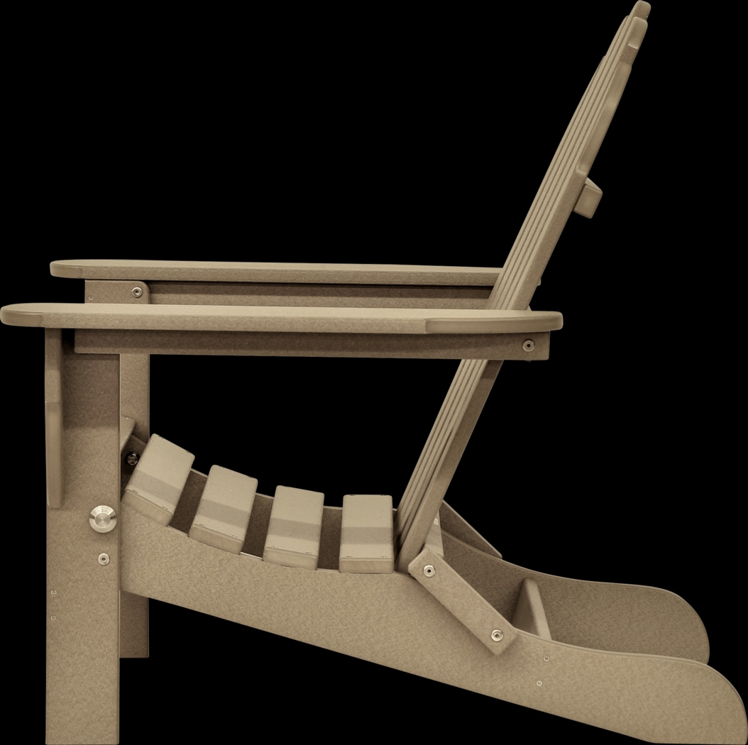 Greenport Traditional Tan Outdoor Adirondack Chair - Thumbnail - Image 4