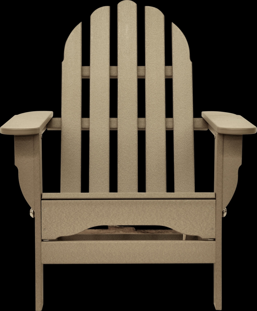 Greenport Traditional Tan Outdoor Adirondack Chair - Thumbnail - Image 7