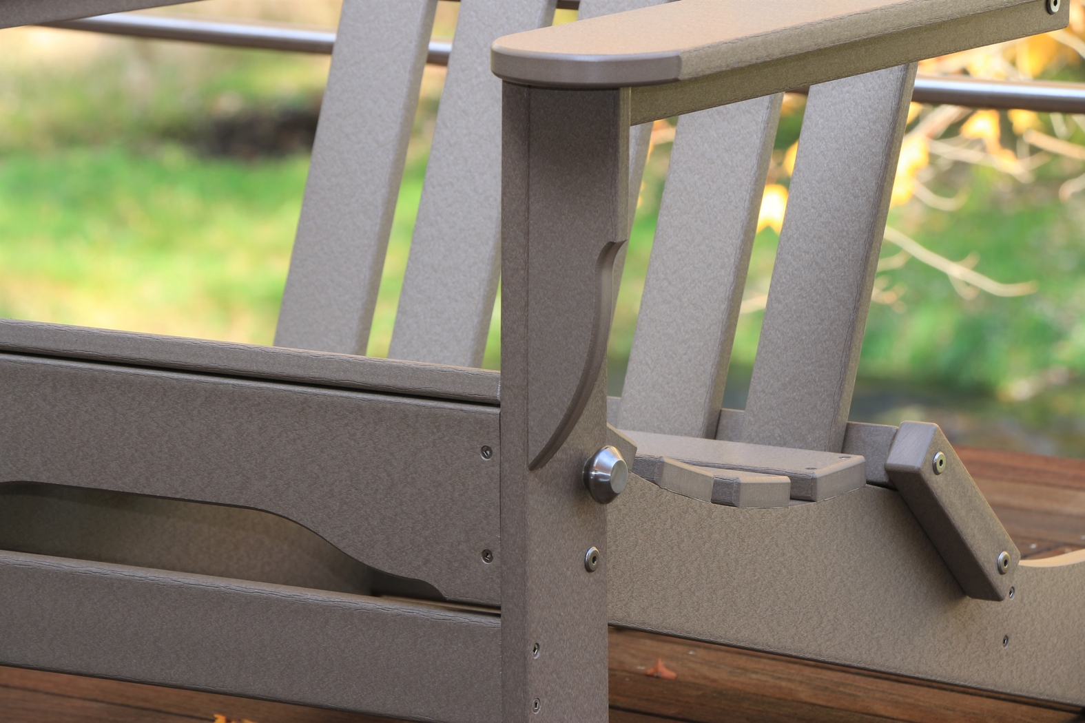 Greenport Traditional Tan Outdoor Adirondack Chair - Thumbnail - Image 8