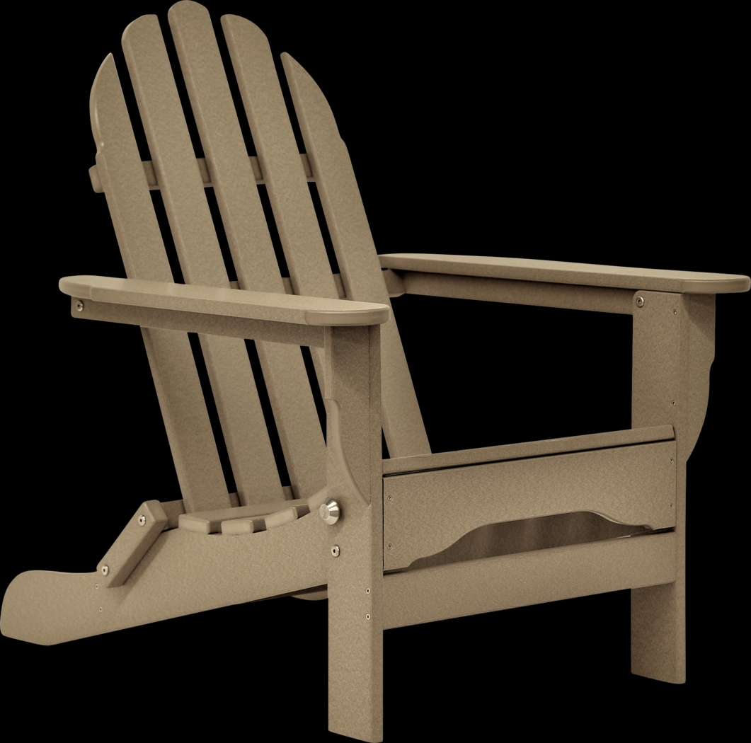 Greenport Traditional Tan Outdoor Adirondack Chair - Thumbnail - Image 1