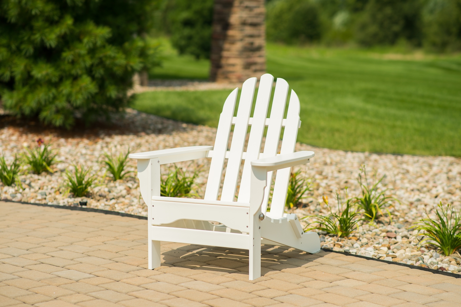 Greenport Traditional White Outdoor Adirondack Chair - Thumbnail - Image 10