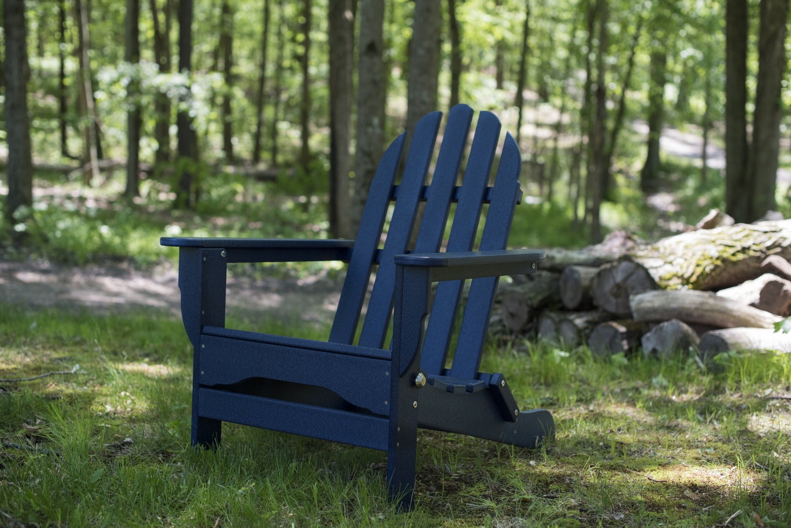 Greenport Vibrant Navy Outdoor Adirondack Chair - Thumbnail - Image 2