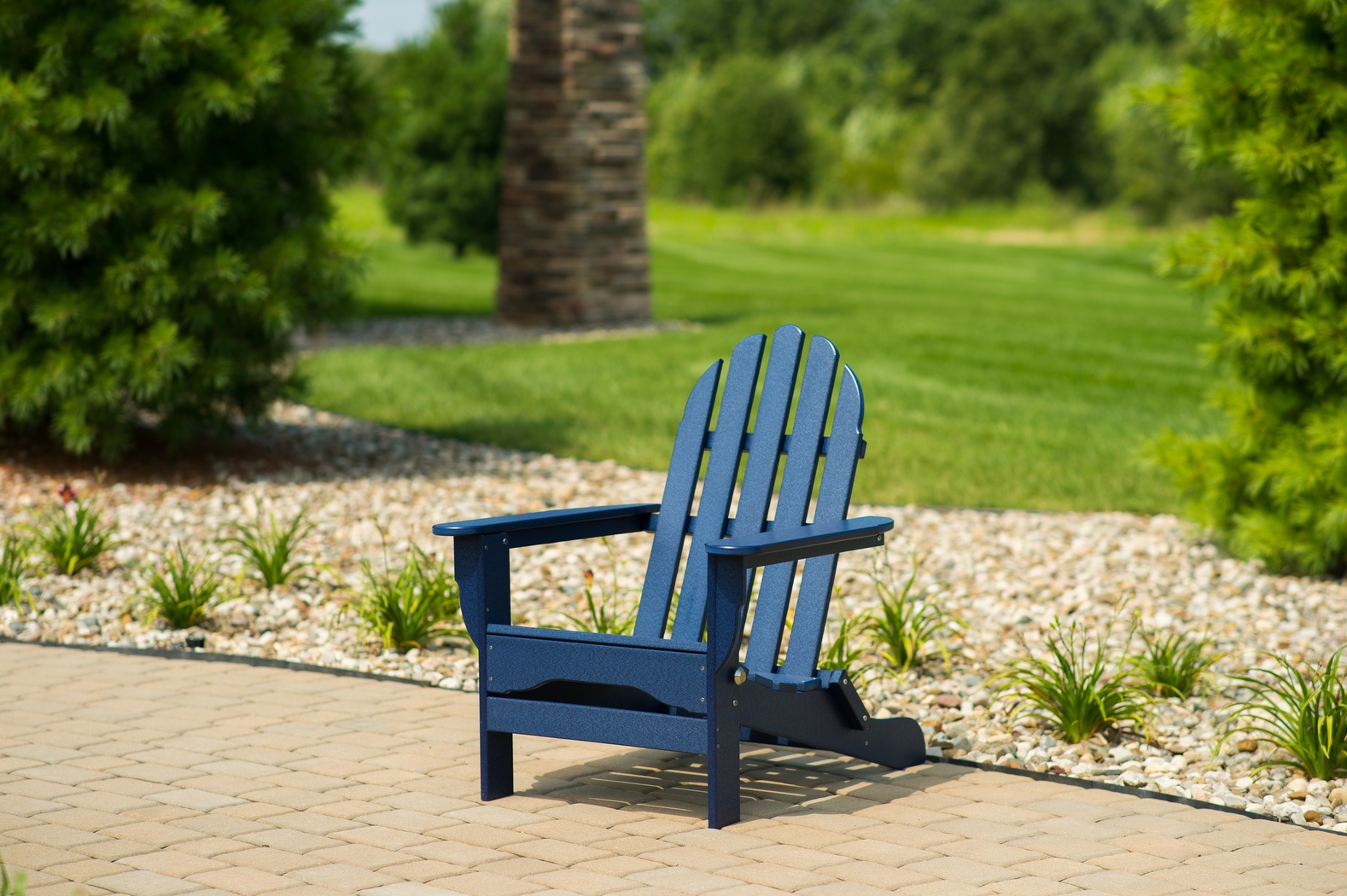 Greenport Vibrant Navy Outdoor Adirondack Chair - Thumbnail - Image 10