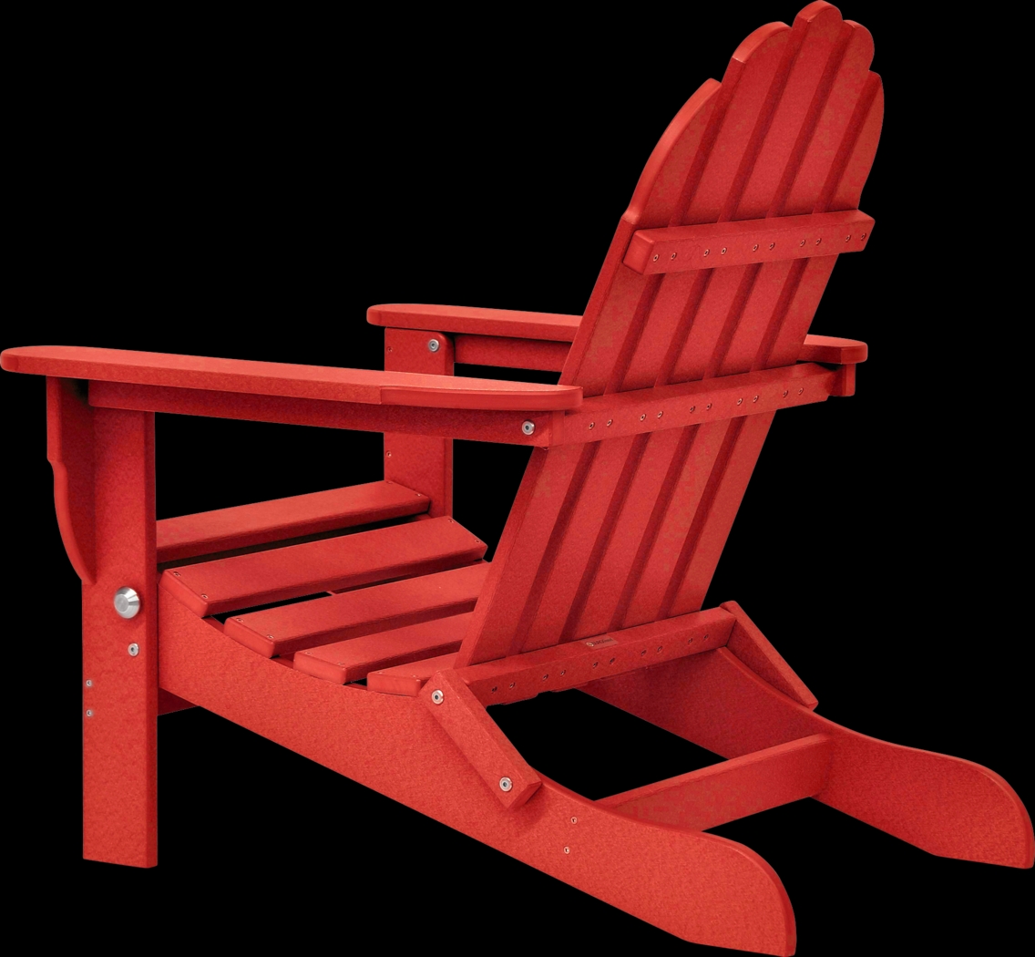 Greenport Vibrant Red Outdoor Adirondack Chair - Thumbnail - Image 2