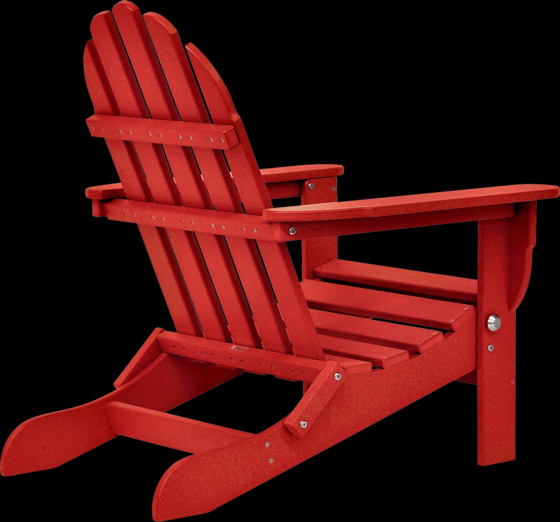 Greenport Vibrant Red Outdoor Adirondack Chair - Thumbnail - Image 3