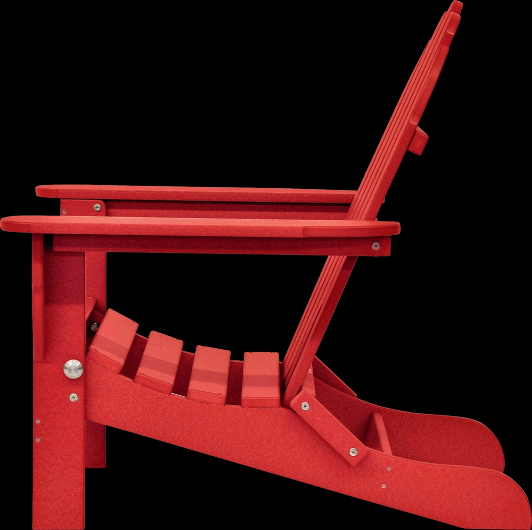 Greenport Vibrant Red Outdoor Adirondack Chair - Thumbnail - Image 4