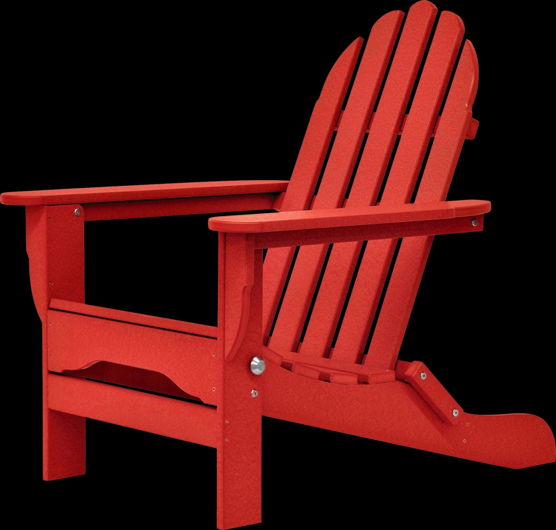 Greenport Vibrant Red Outdoor Adirondack Chair - Thumbnail - Image 5