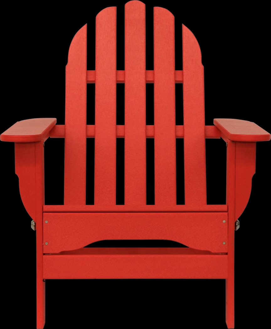 Greenport Vibrant Red Outdoor Adirondack Chair - Thumbnail - Image 7
