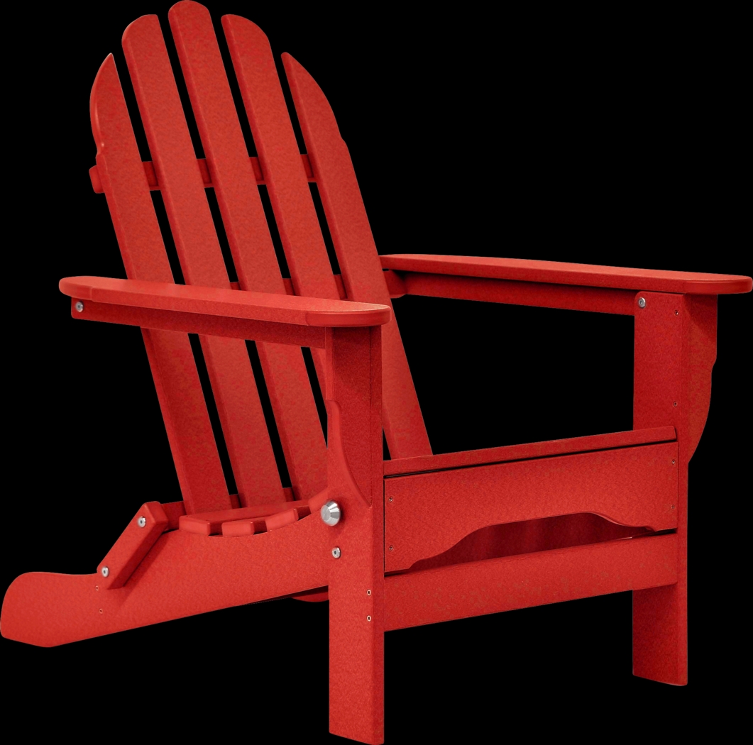 Greenport Vibrant Red Outdoor Adirondack Chair - Thumbnail - Image 1