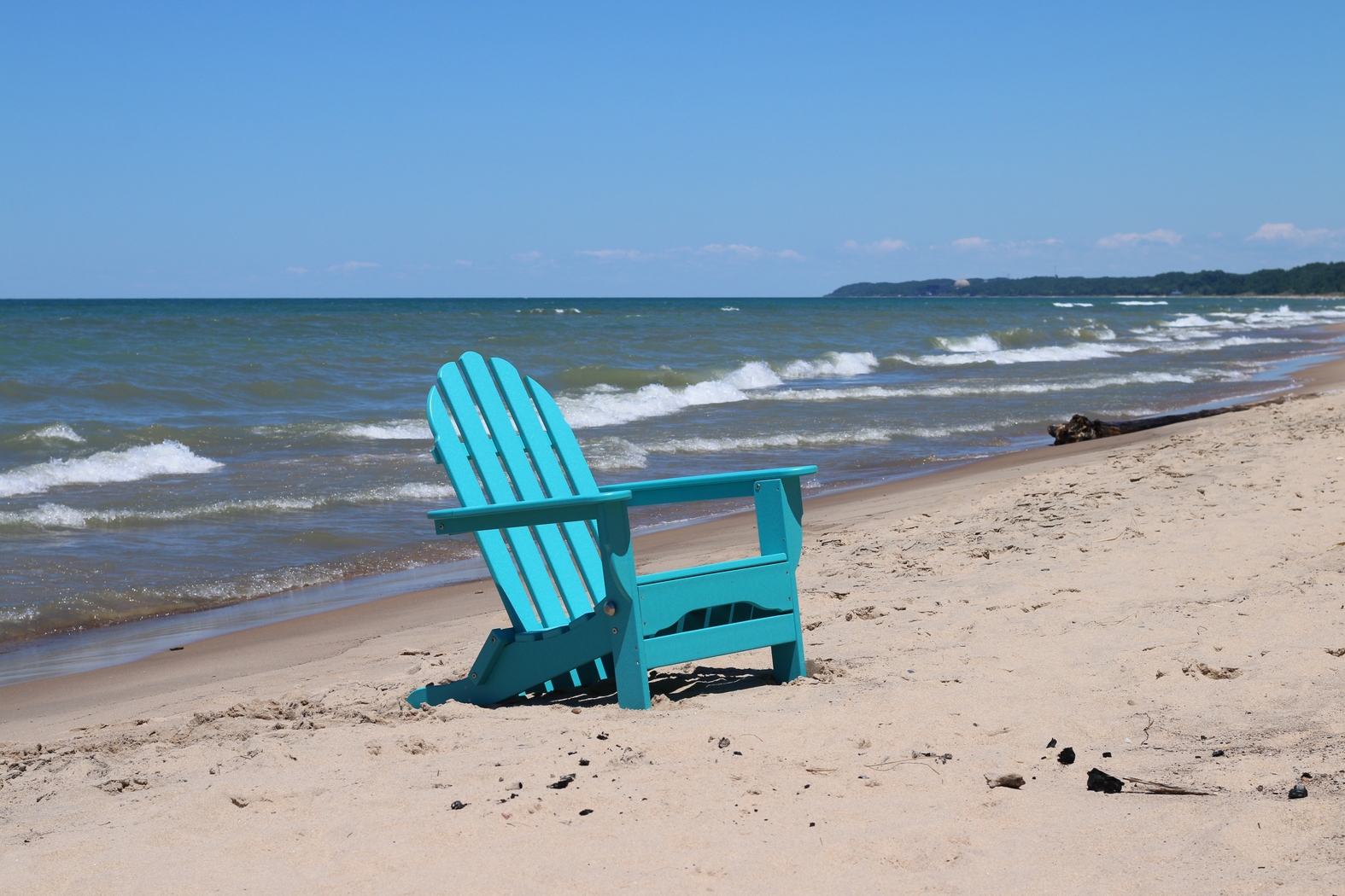 Greenport Vibrant Teal Outdoor Adirondack Chair - Thumbnail - Image 2