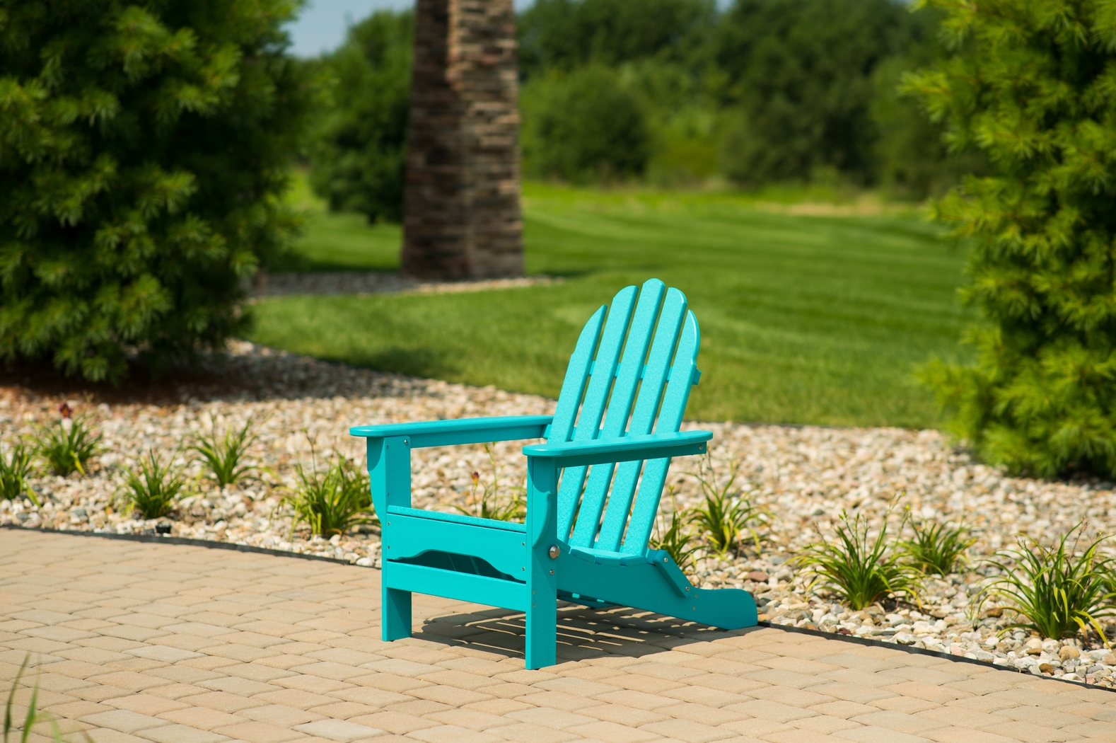 Greenport Vibrant Teal Outdoor Adirondack Chair - Thumbnail - Image 10