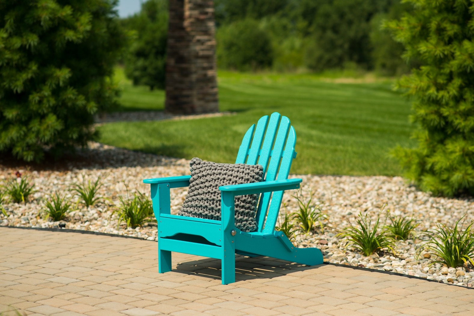 Greenport Vibrant Teal Outdoor Adirondack Chair - Thumbnail - Image 11