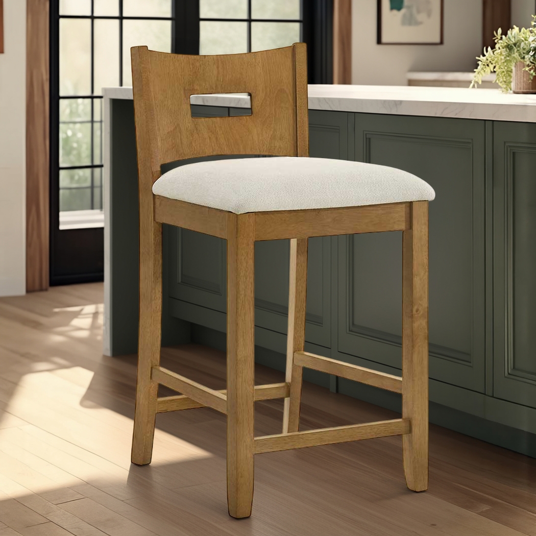 Greensys II Brown and Ivory Counter Height Stool - Thumbnail - Image 2