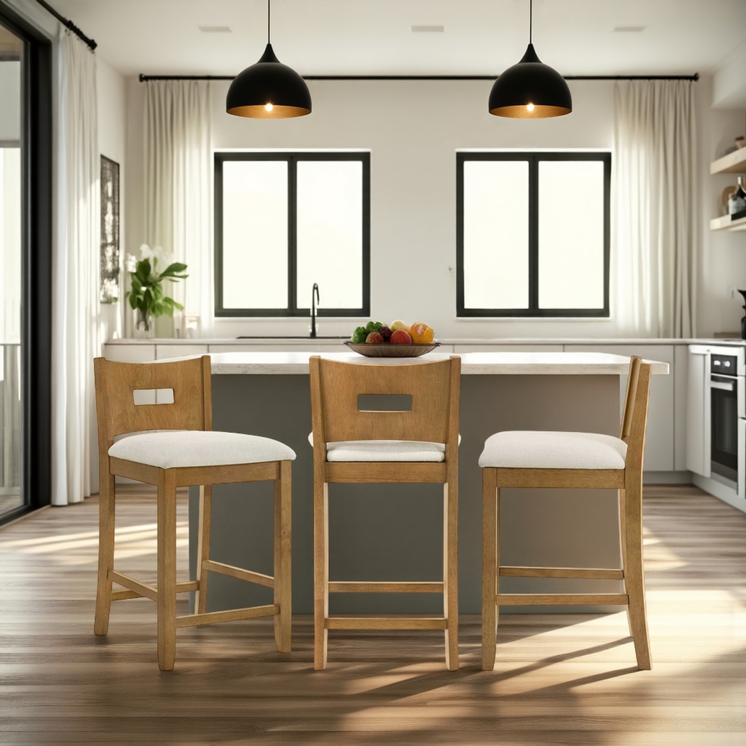 Greensys II Brown and Ivory Counter Height Stool - Thumbnail - Image 3